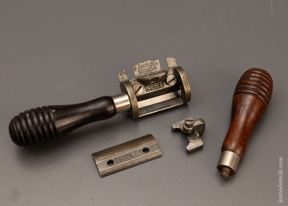 Rare Complete STANLEY No. 67 Spoke Shave with Both Bottoms & Fence - 110838