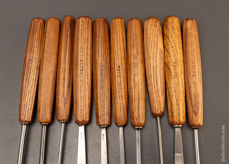 Mint Set of 10 PFEIL SWISS MADE Carving Tools Chisels Gouges - 110846
