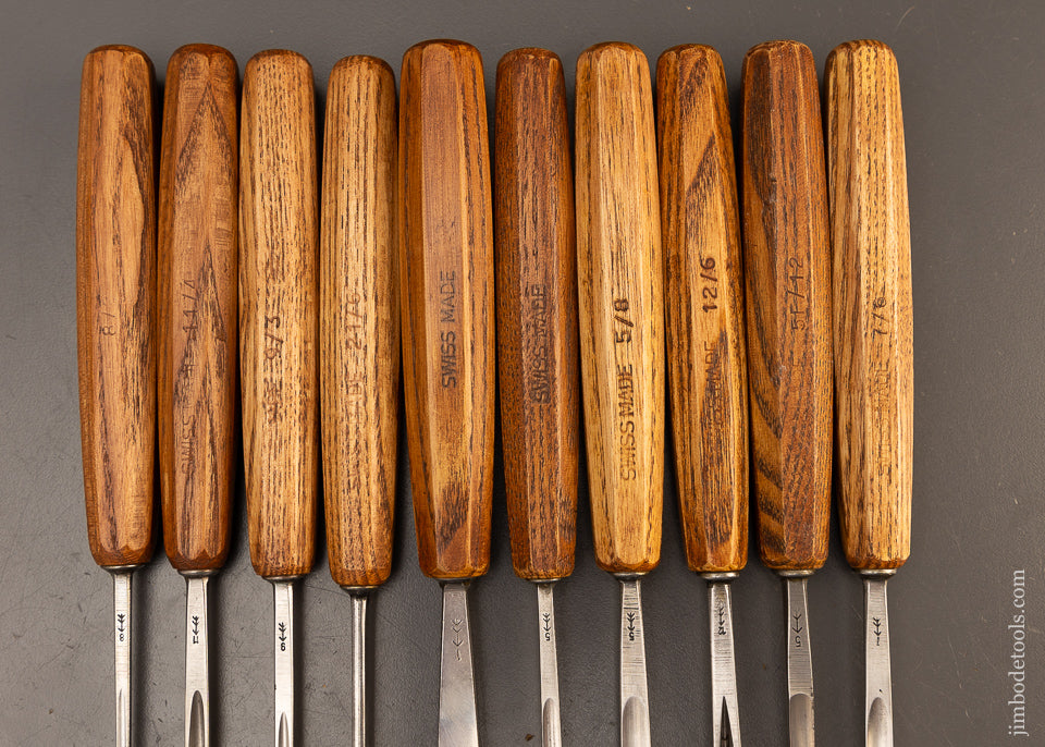 Mint Set of 10 PFEIL SWISS MADE Carving Tools Chisels Gouges - 110851