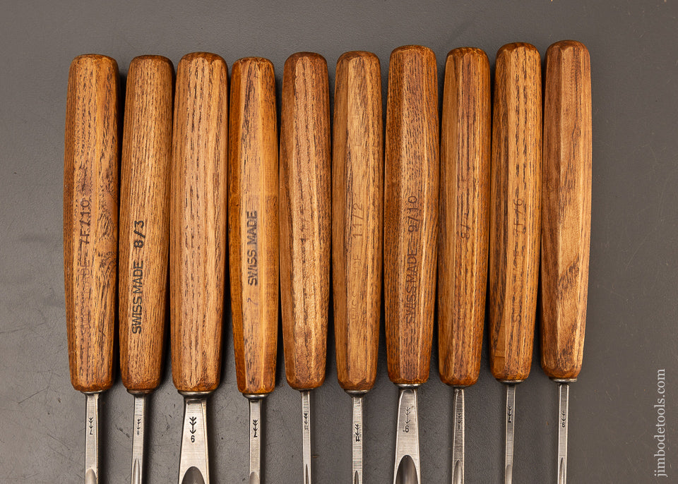 Mint Set of 10 PFEIL SWISS MADE Carving Tools Chisels Gouges - 110852