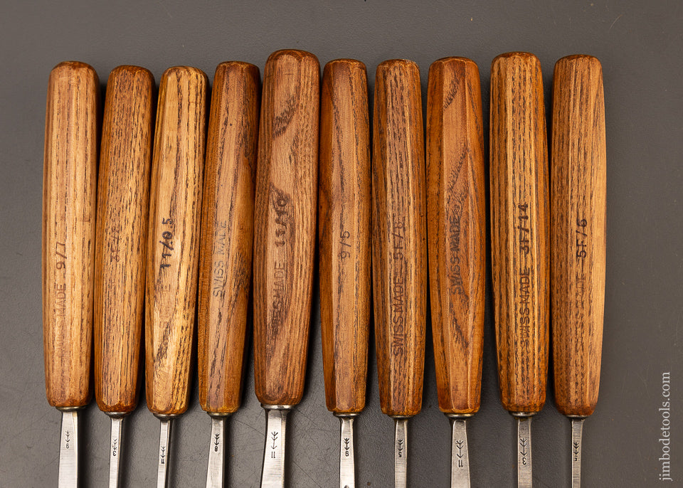 Mint Set of 10 PFEIL SWISS MADE Carving Tools Chisels Gouges - 110853