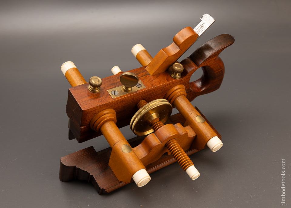 Stunning Rosewood & Boxwood SANDUSKY Center Wheel Plow Plane by JIM MOON - 110880
