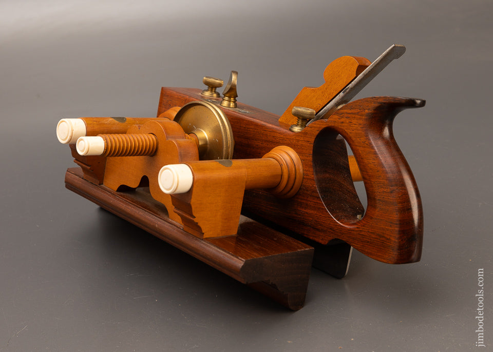 Stunning Rosewood & Boxwood SANDUSKY Center Wheel Plow Plane by JIM MOON - 110880