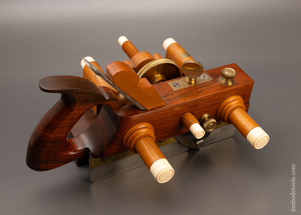 Stunning Rosewood & Boxwood SANDUSKY Center Wheel Plow Plane by JIM MOON - 110880