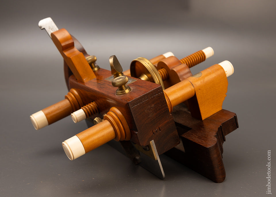 Stunning Rosewood & Boxwood SANDUSKY Center Wheel Plow Plane by JIM MOON - 110880