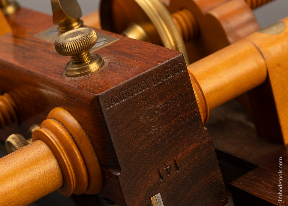 Stunning Rosewood & Boxwood SANDUSKY Center Wheel Plow Plane by JIM MOON - 110880