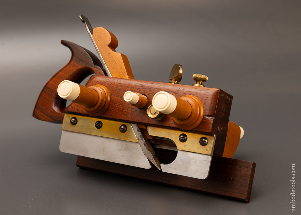 Stunning Rosewood & Boxwood SANDUSKY Center Wheel Plow Plane by JIM MOON - 110880