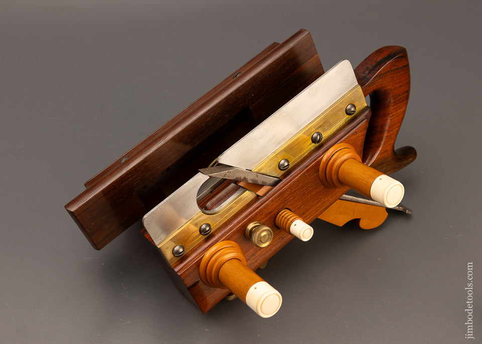 Stunning Rosewood & Boxwood SANDUSKY Center Wheel Plow Plane by JIM MOON - 110880