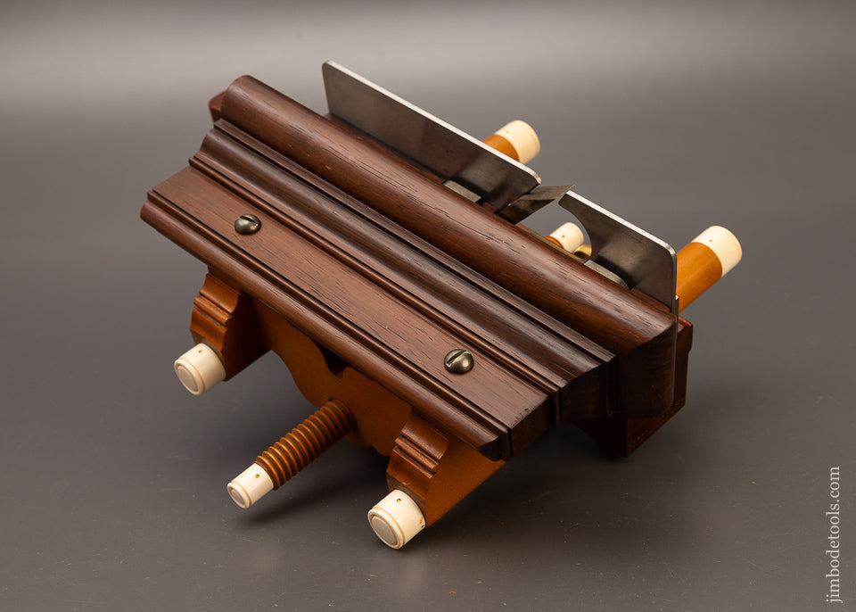 Stunning Rosewood & Boxwood SANDUSKY Center Wheel Plow Plane by JIM MOON - 110880