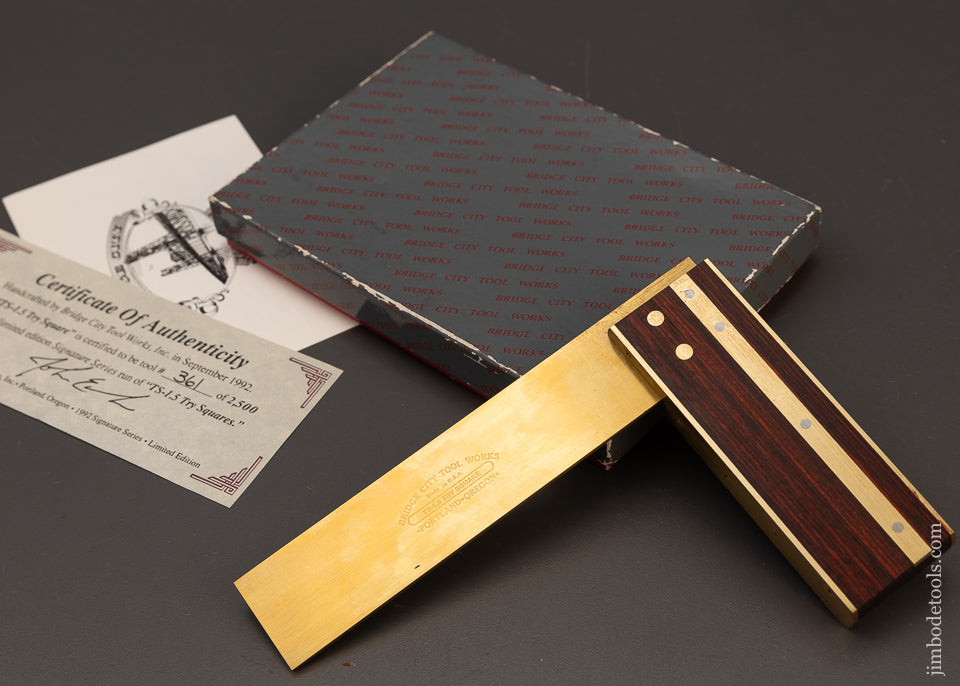 BRIDGE CITY TOOL WORKS No. TS-1.5 Try Square Mint in Box - 110908