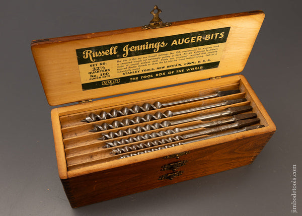 Complete Fine Set of 13 RUSSELL JENNINGS Auger Bits in Original 3 Tiered Box - 110919