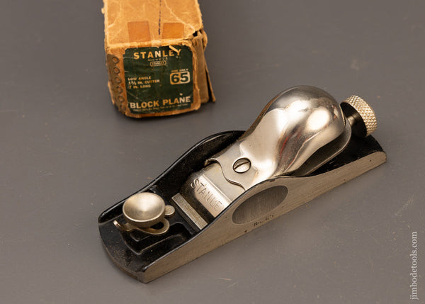 STANLEY No. 65 Low Angle Block Plane Near Mint in Original Box - 110941