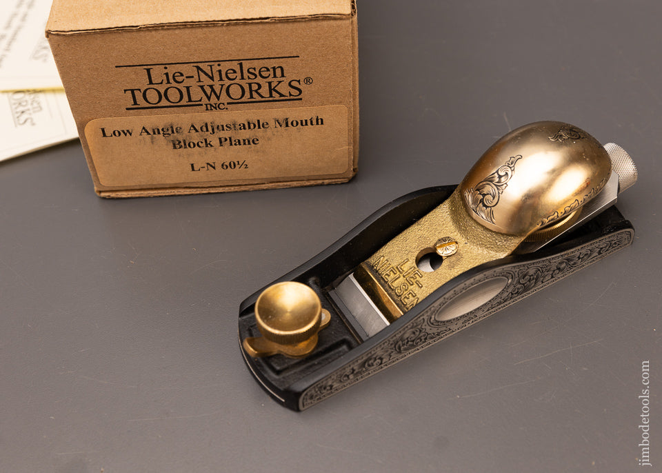 LIE NIELSEN No. 60 1/2 Low Angle Block Plane Lavishly Engraved by MIKHAIL DAVYDOV Mint in Box - 110966
