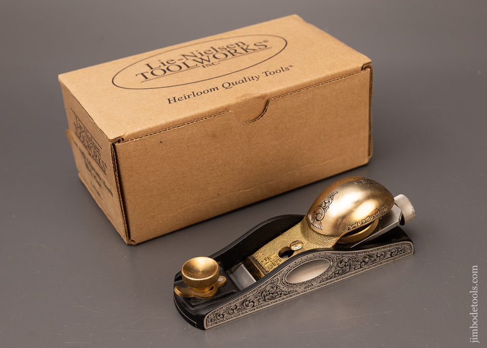 LIE NIELSEN No. 60 1/2 Low Angle Block Plane Lavishly Engraved by MIKHAIL DAVYDOV Mint in Box - 110966