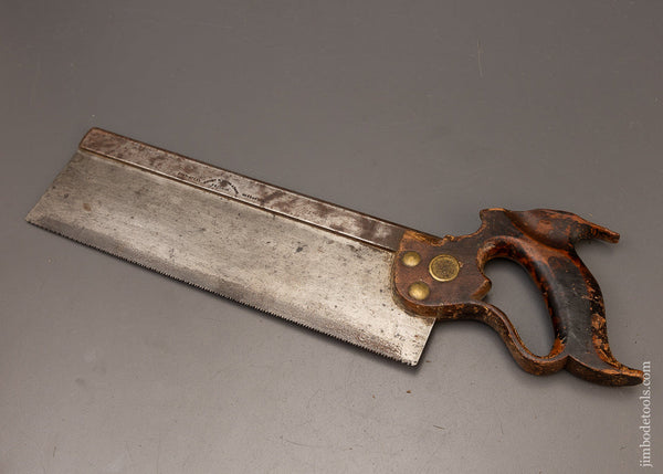 Early DISSTON No. 4 Back Saw with REGAN PATENT Ergonomic Handle - 110967