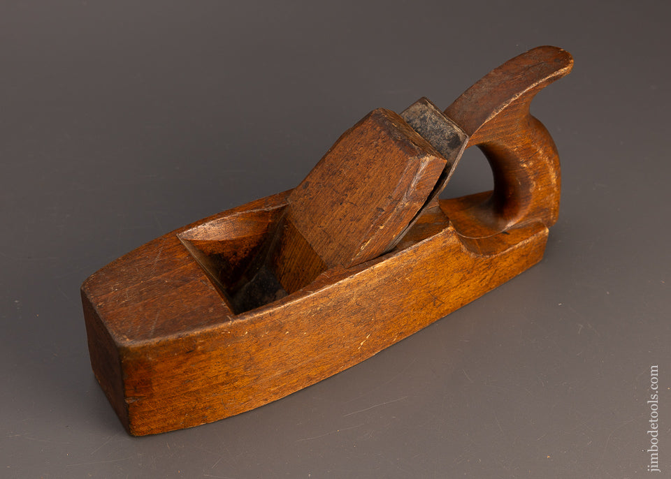 Rare M. CRANNELL ALBANY “D” Handle Coffin Smooth Plane - 111012