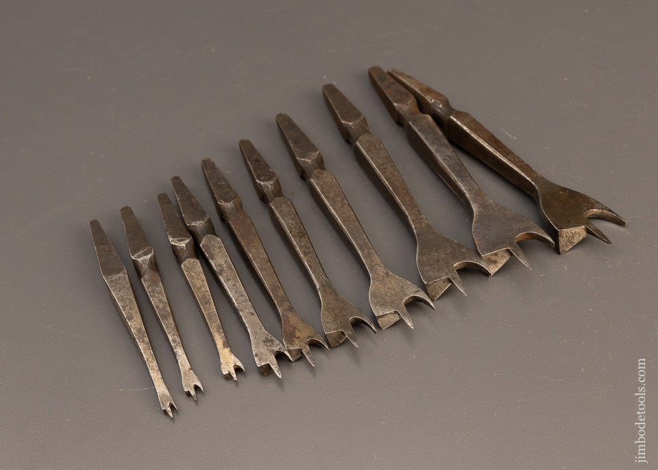 Fine Graduated Set of 10 Center Bits by MARPLES - 111015