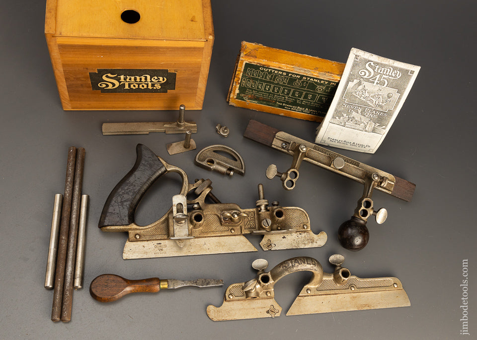 STANLEY No. 45 Combination Plow Plane SWEETHEART 100% Complete in Custom Box - 111021