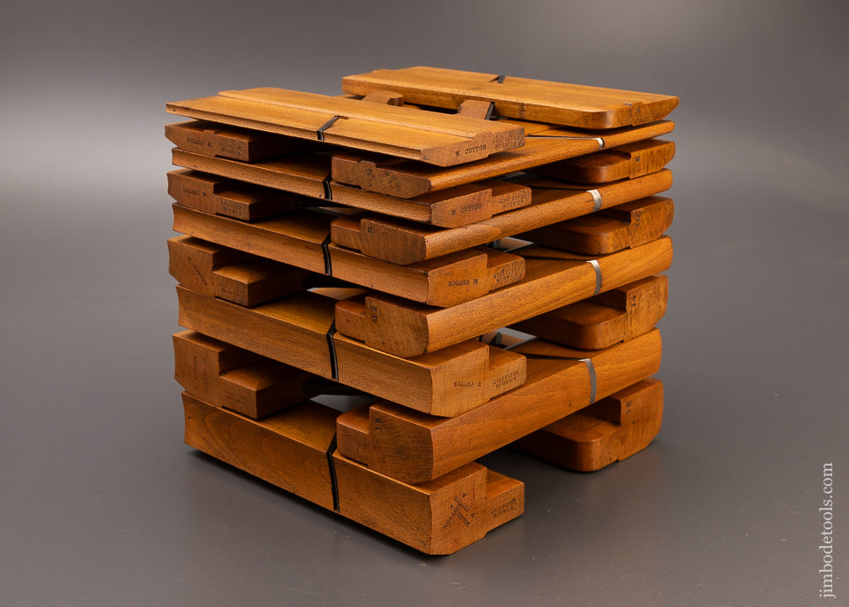 Extra Fine Complete Set of 18 SKEWED Hollows & Rounds Moulding Planes by GRIFFITHS NORWICH - 111062