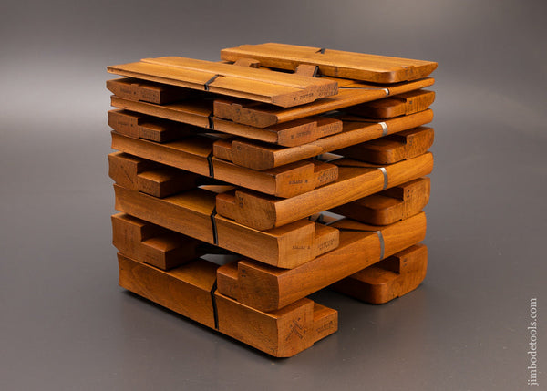 Extra Fine Complete Set of 18 SKEWED Hollows & Rounds Moulding Planes by GRIFFITHS NORWICH - 111062