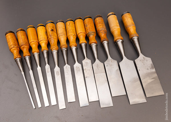 Fine Set of 12 - YES 12! E.A. BERG ESKILSTUNA Bench Chisels - 111079 ...