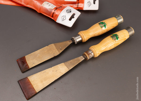 Massive 1 1/2 & 2 Inch HENRY TAYLOR Carving Chisels - 111165