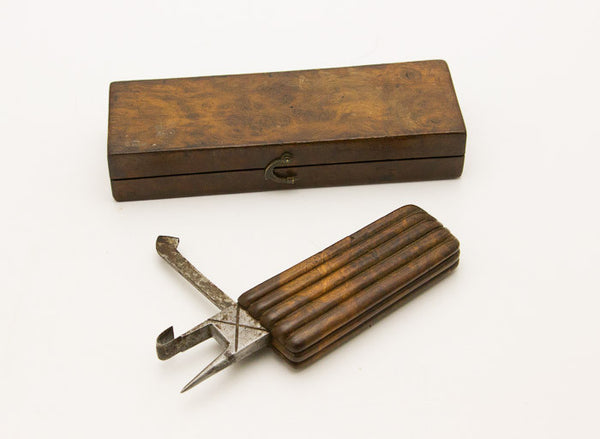 Amazing Fluted Burl Race Knife in Fitted Burl Wood Box