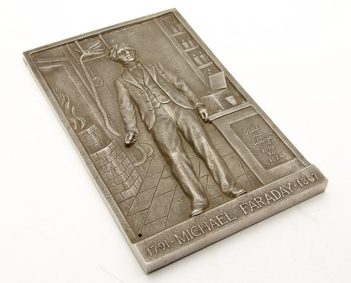 Amazing Cast Iron Plaque MICHAEL FARADAY 1791-1867