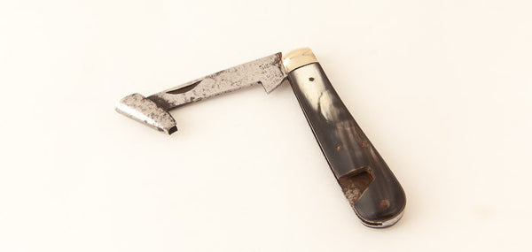LOCKWOOD BROTHERS Folding Race Knife with Buffalo Horn handle