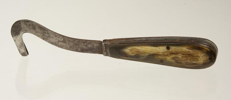 Rare Early Green Buffalo Horn Handled Folding Race Knife -- 12514