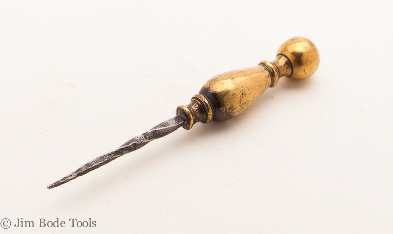 Early and Beautiful Brass Birdcage Awl
