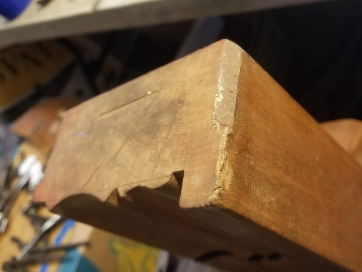 RARE & Near Mint! ABRAHAM FISK 18th Century Yellow Birch 4 3/4 inch Wide Crown Molding Plane circa 1790 RARE - 85127 - AS OF FEB. 19