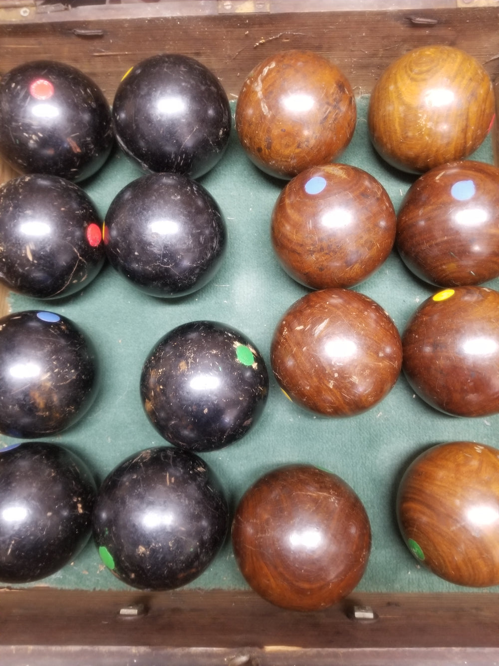 2 Solid Lignum Vitae Lawn Bowls for Mallet Heads - 73377A