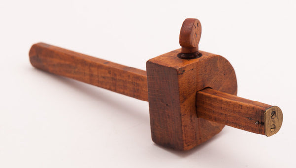 Eight inch Boxwood and Brass Marking Gauge PHILLIP QUIGLEY NEWARK N.J. 1847-70