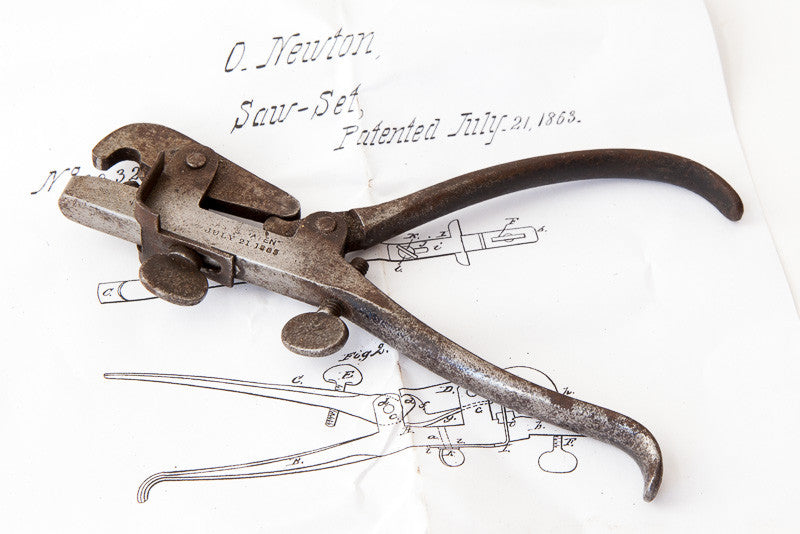 Rare! OLIVER NEWTON 1863 PATENT Saw Set