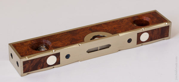 Beautiful Burl and Brass Eight inch STRATTON Level by BARRY WEAVER
