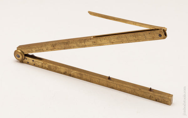 17th - 18th Century French Hand-Engraved Brass Rule by LUGNIE 