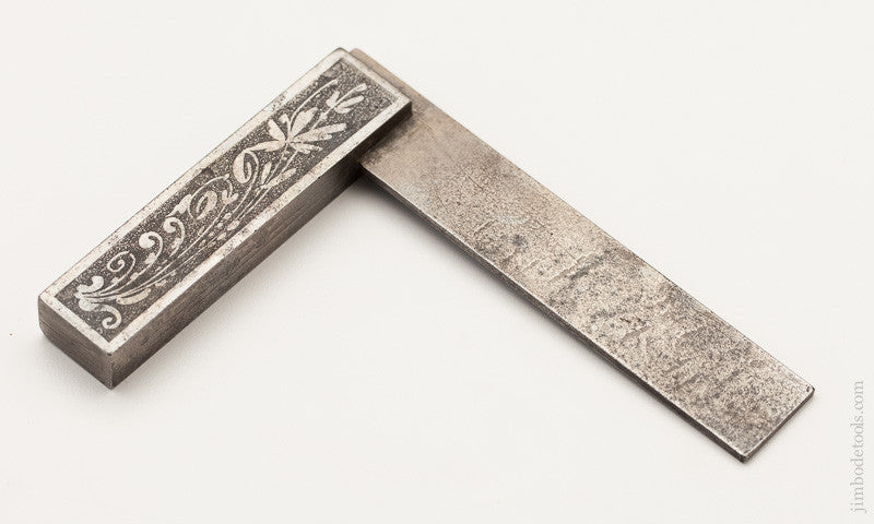 Gorgeous! Ornately Etched Steel Try Square - 58818U