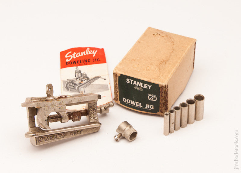 STANLEY No. 59 Dowel Jig 100% Complete with all Six Guides and Stop in Original Box