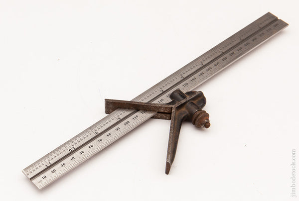 Center Finding Head on MINT 12 inch STARRETT No. 36GRAD Scale