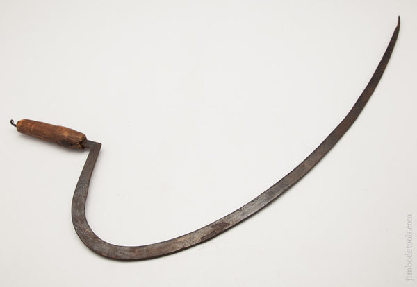 18th Century 25 inch Reaping Hook Signed G. BILEY 