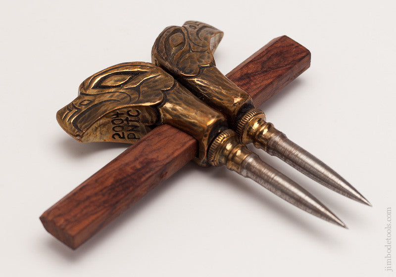 2004 PNTC Favor Beautiful Brass and Steel Figural Trammel Points 