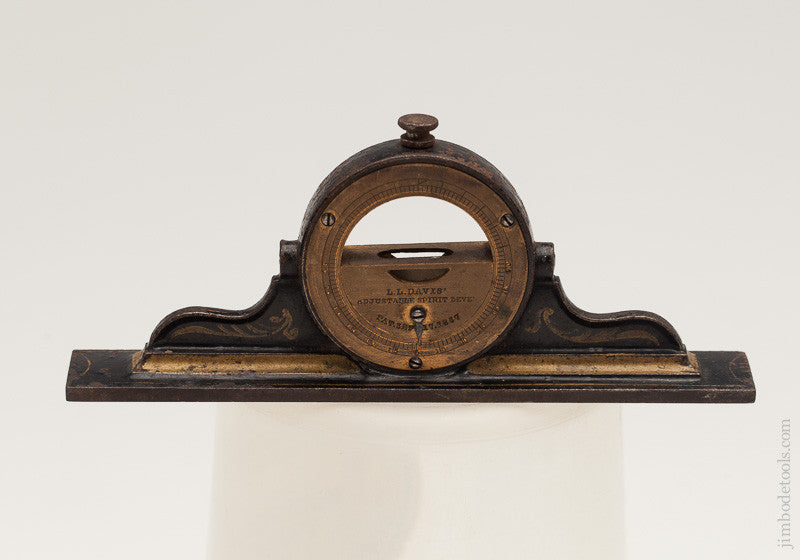 Crisp and Fine! DAVIS Mantle Clock Inclinometer with Plenty of Gold Pin striping