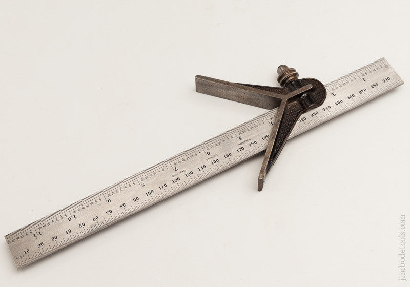 STARRETT Center Finding Head on MINT 12 inch STARRETT No. 36GRAD Scale