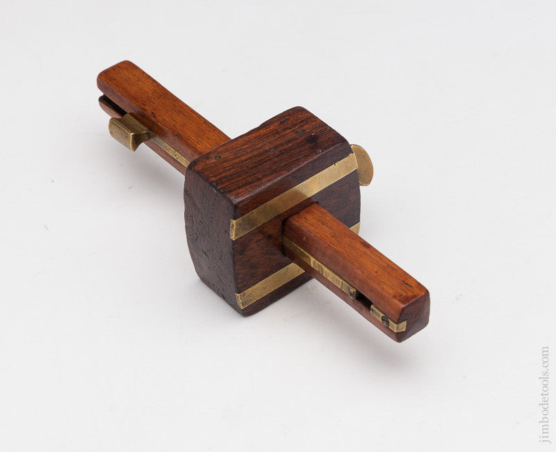  Seven inch W. JOHNSON Rosewood and Brass Mortise Gauge 