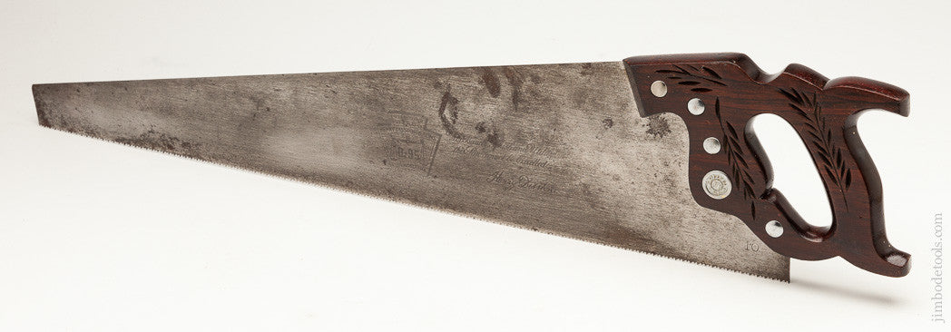 10 point 26 inch Crosscut DISSTON D-95 Hand Saw with Rosewood Handle