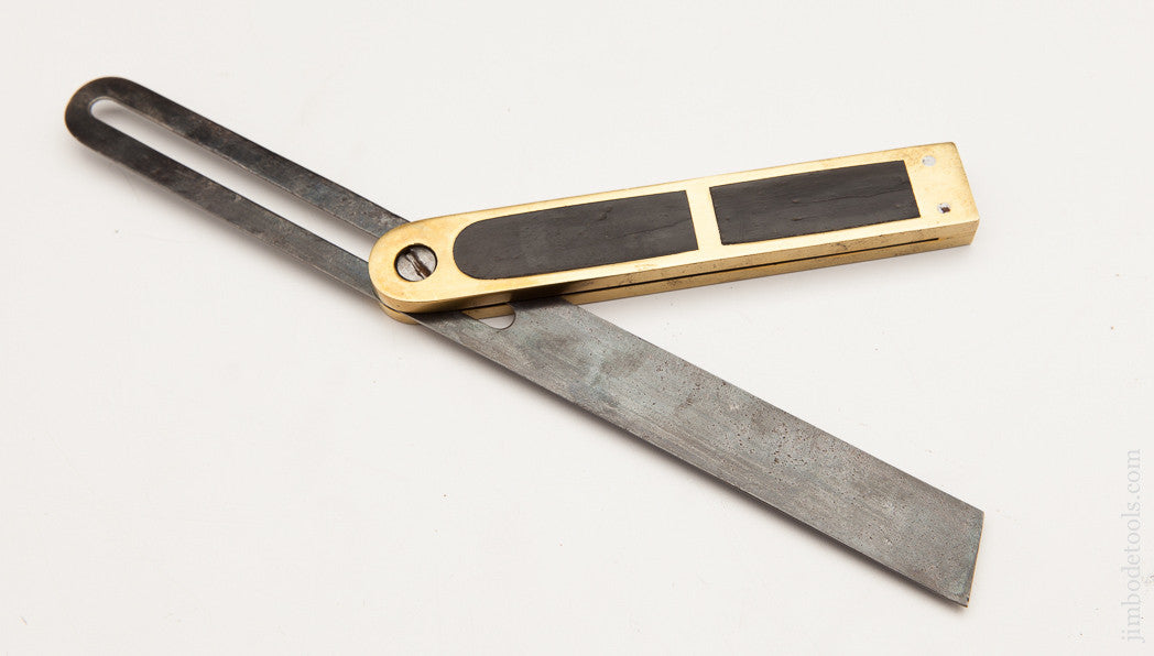 11 3/4 inch Ebony and Brass Bevel Square