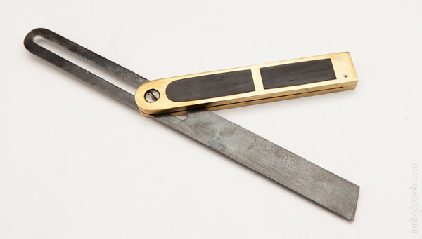 11 3/4 inch Ebony and Brass Bevel Square