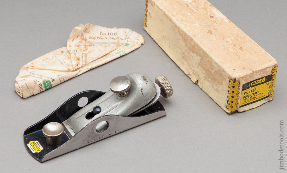 Sweet STANLEY NO. 118P Block Plane with Decal in its Original Box 