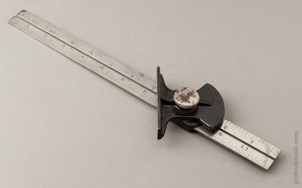 RARE November 10, 1886 Patent Protractor Bevel Gauge on 12 inch STARRETT No. 4GRAD Scale